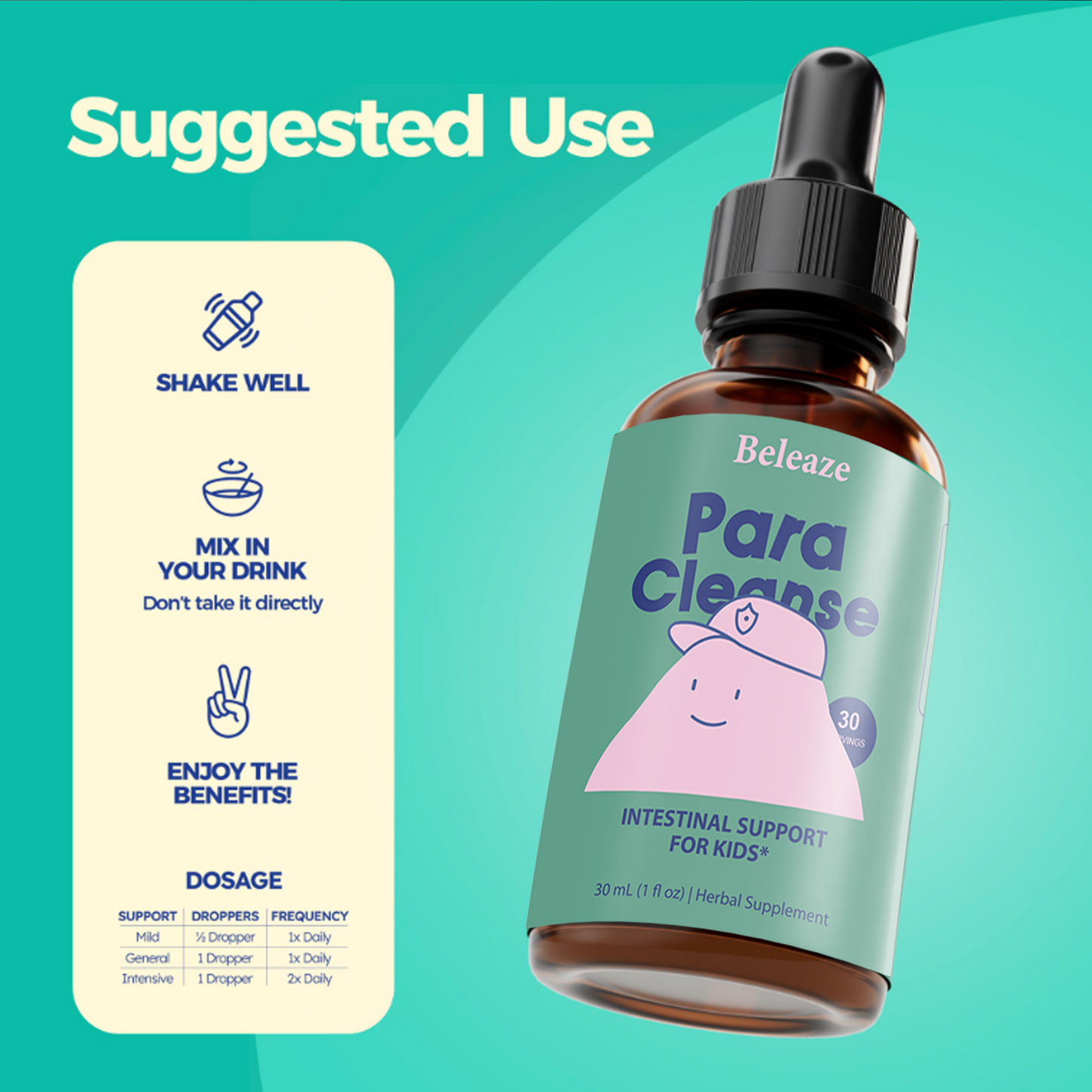 ParaCleanse - Parasite Cleanse for Kids | Natural Intestinal & Gut Health Support